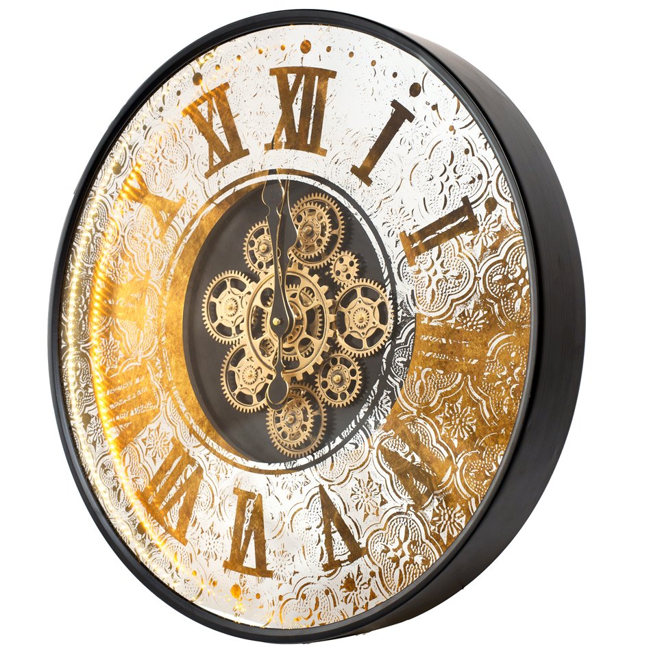 Wall clock Karvio, with LED lighting, D63.5x8cm