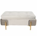 Pouf with storage Calavena S, grey, velvet, H30x71x34cm