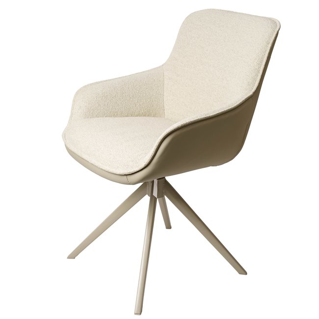 Обеденный стул Settle 90/24, retrun swivel, светло-коричневый/кремовый цвет, H85x63x58cm, высота сиденья 51см