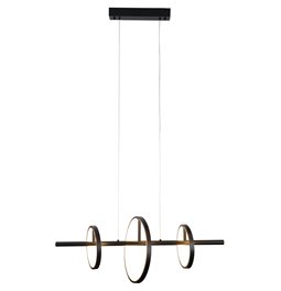 Pendant lamp Mo 3P, black, H36-130x79x30cm, LED 42W, 3000K