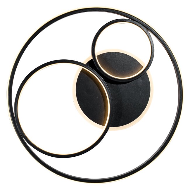 Ceiling lamp Moi 1, black/white, H7cm D50cm, LED 40W, 3000K