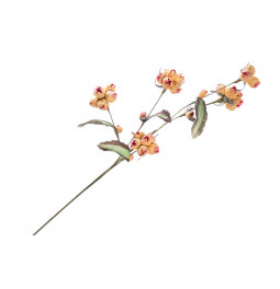 Branch with leaves and flowers, yellow/red, H83cm