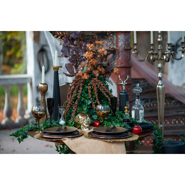 Branch with leaves and flowers, yellow/red, H83cm