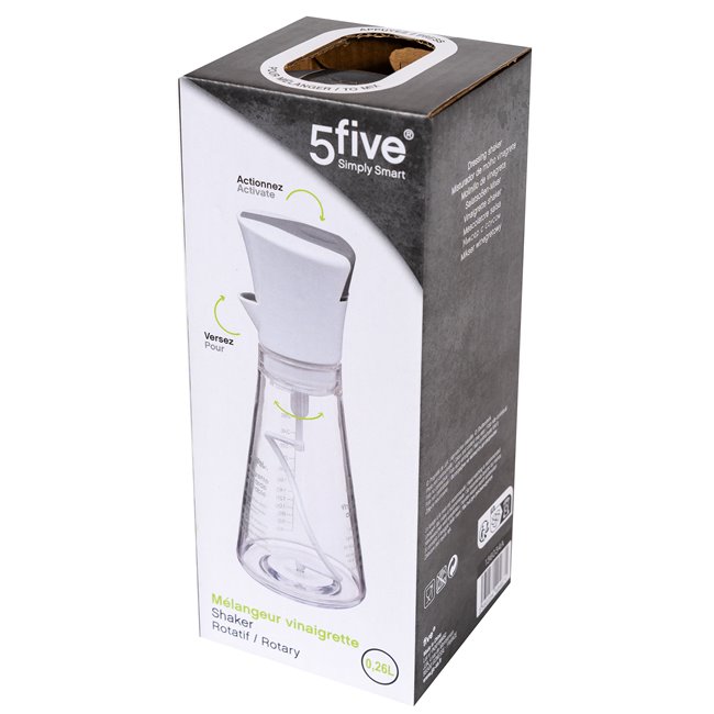 Salad dressing shaker, 0.26L, H19.5x7.5x7.5cm