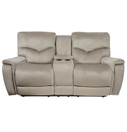 Doubble recliner Obernburg, grey, electrically adjustable, H105cm L105-165cm W189cm, seat height 51cm