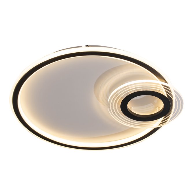Ceiling lamp Moi, black, H6x45x42cm, LED 40W, 3000K, 2200lm