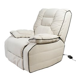 Electric recliner/rocking chair Hohenberg, beige, swivel 210, H84-106x96x105-170cm