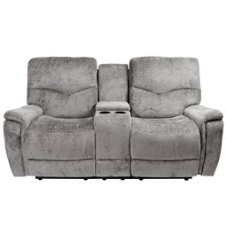 Doubble recliner Obernburg 8, grey, electrically adjustable, H103cm L103-164cm W189cm, seat height 57cm