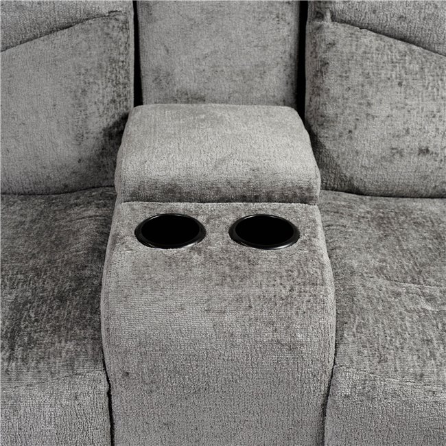 Kahekordne reguleeritav tugitool Obernburg 8, hall, elektriliselt reguleeritav, H103cm L103-164cm W189cm, istumisosa kõrgus 57cm