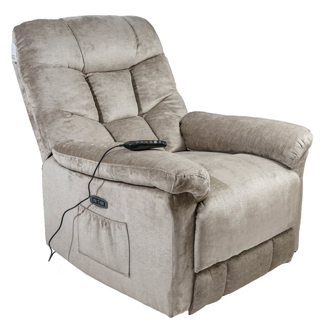 Electric recliner Olando, taupe color, H108-144x93x88-181cm, seat height 76cm