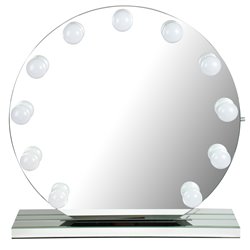 Table mirror Torano with LED, D70x6.5cm