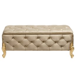 Скамейка с ящиком для хранения Martimo MD, серо-коричневый, бархат, H43x110x45см