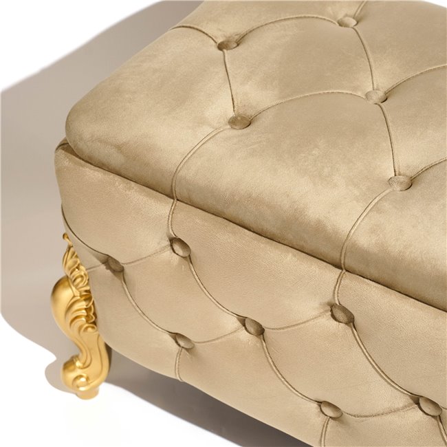 Pink koos hoiukastiga Martimo MD, helepruun, samet, H43x110x45cm