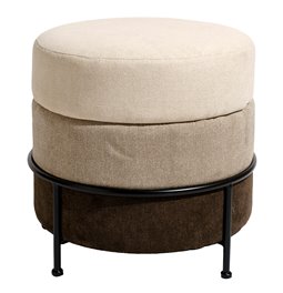 Pouf Mariola B MD, brown/beige, H45xD48cm