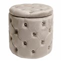 Pouf with storage Mainburg A MD, taupe, velvet, H43xD43cm