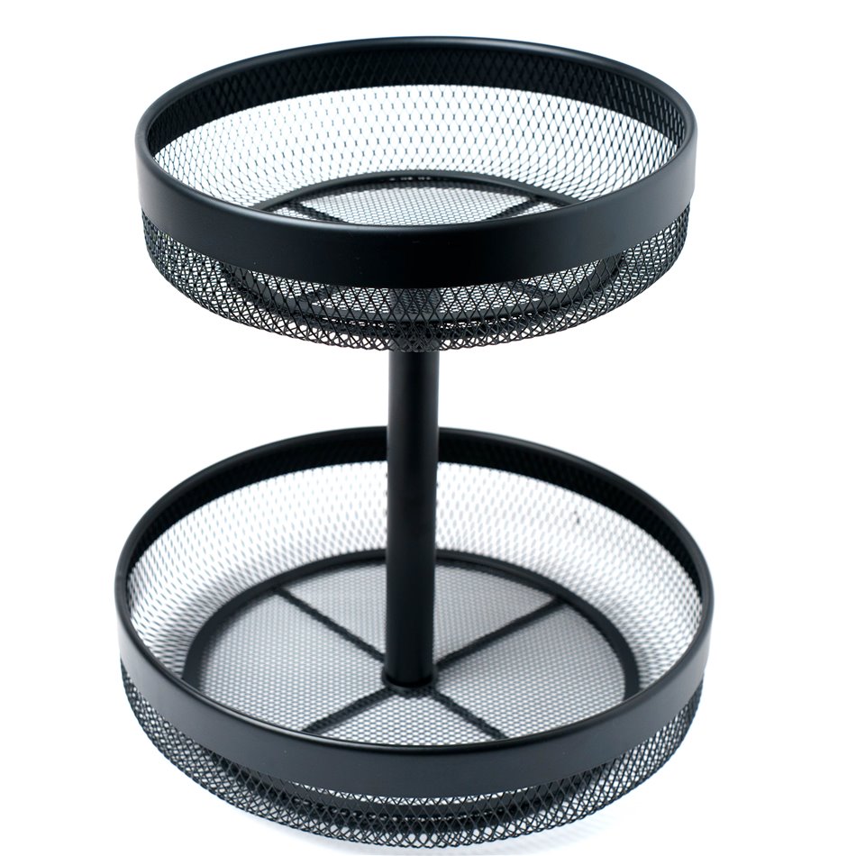 Корзина для фруктов Mayaj 2-х ярусная, металлическая, черная, H31cm D30cm