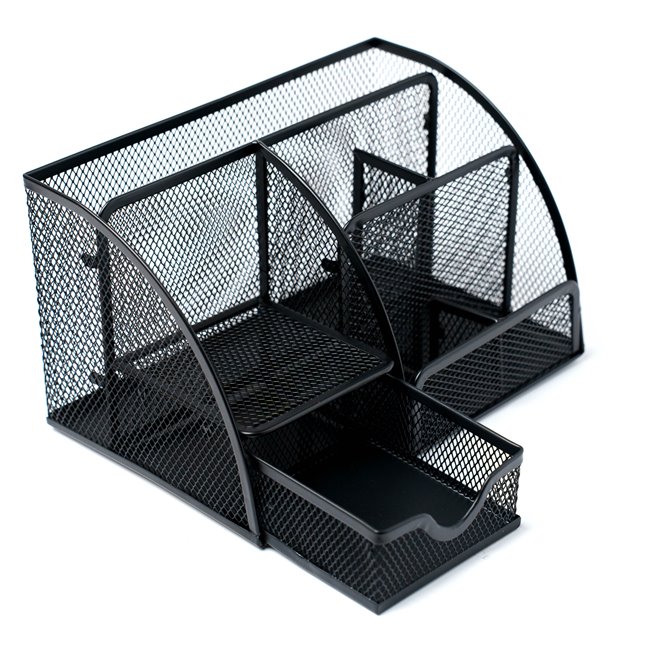 Pen pot MAYAJ, black, H13x22x14cm