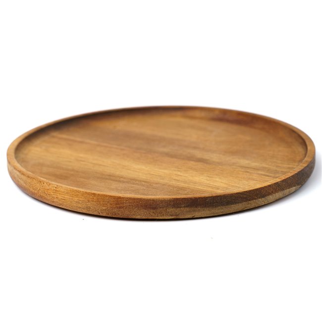 Plate MINA, brown, acacia wood, D20cm