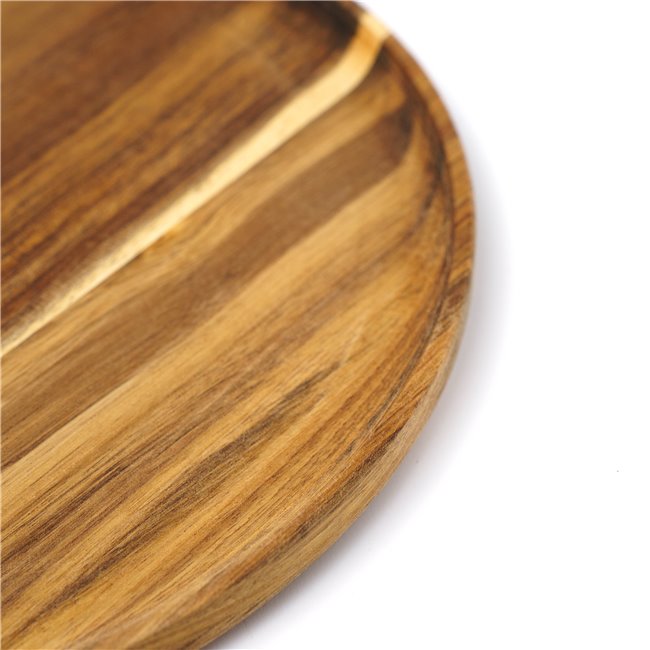 Тарелка MINA, коричневая, дерево акация, D30см