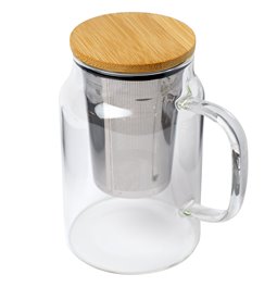 Filtriga teekann, klaas, 900ml, H15,5x14,3x10cm