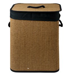 Laundry basket STEMY, brown, 60L, H50x41.5x30cm