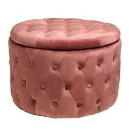 Pouf with storage Lailly Roundi, mauve, velvet, H42xD60cm