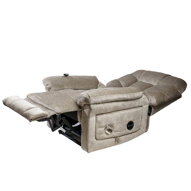 Electric recliner Olando, taupe color, H108-144x93x88-181cm, seat height 76cm