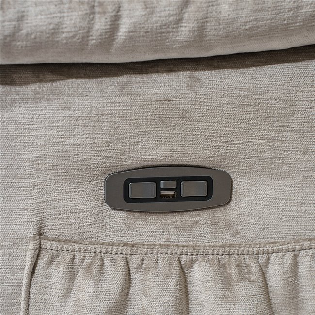 Electric recliner Olando, taupe color, H108-144x93x88-181cm, seat height 76cm