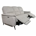 Three-seater electric recliner Olleo, light gray, H101x200x103-158cm, seat height 54cm
