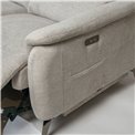 Three-seater electric recliner Olleo, light gray, H101x200x103-158cm, seat height 54cm