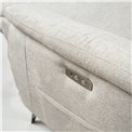 Three-seater electric recliner Olleo, light gray, H101x200x103-158cm, seat height 54cm