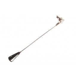 Shoe horn with Horse head handle, aluminium, 63cm