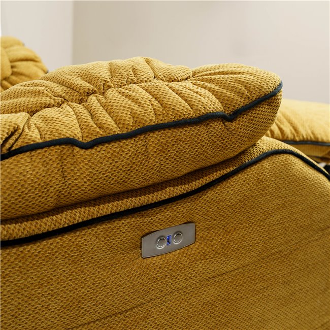 Кресло реклайнер - качалка Hohenberg, электрический, цвет абрикосовый, вращающееся 210, H84-106x96x105-170cm