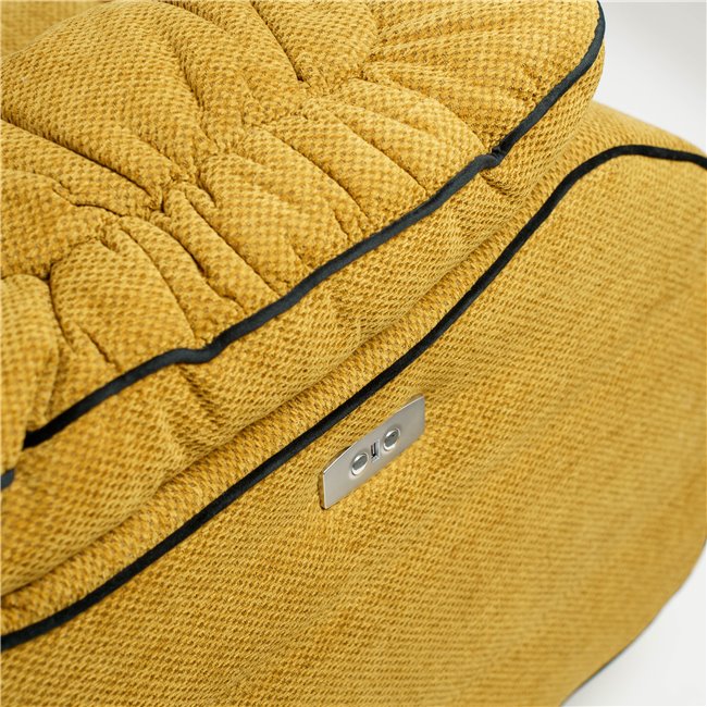 Кресло реклайнер - качалка Hohenberg, электрический, цвет абрикосовый, вращающееся 210, H84-106x96x105-170cm