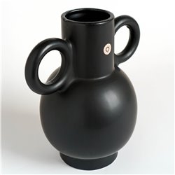 Vase Olm, black, H22.5x21x14.5cm