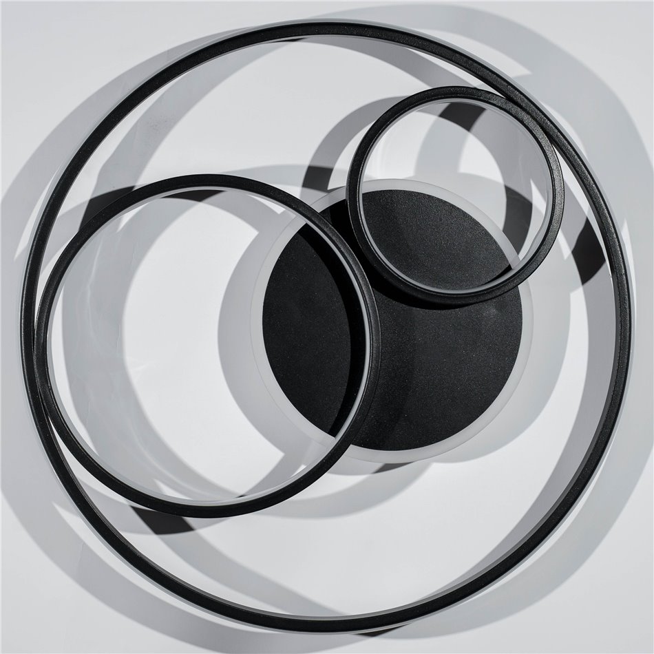 Ceiling lamp Moi 1, black, H7cm, D50cm, LED 40W, 3000K, 2200lm