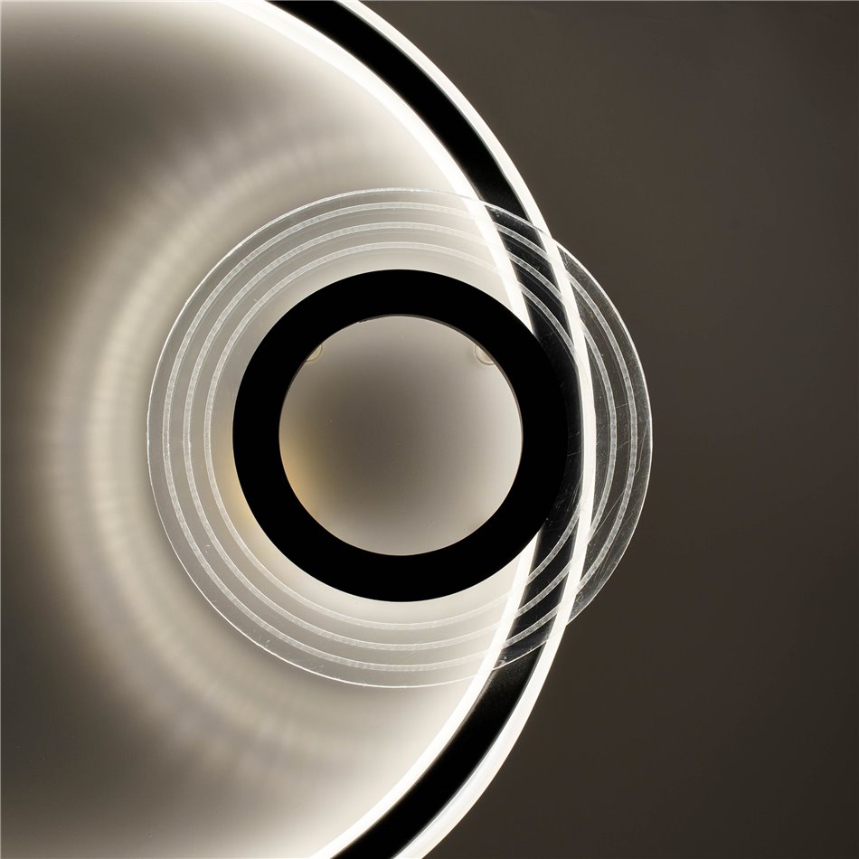 Ceiling lamp Moi, black, H6x45x42cm, LED 40W, 3000K, 2200lm