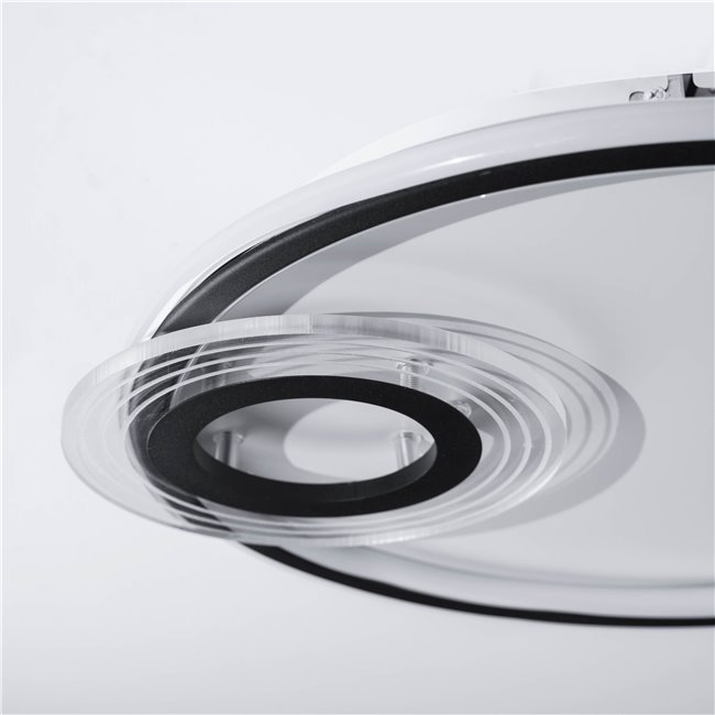 Ceiling lamp Moi, black, H6x45x42cm, LED 40W, 3000K, 2200lm