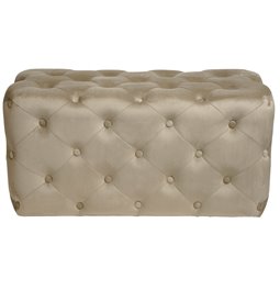 Rectangle stool Lailly, taupe, velvet, H42x84x42cm