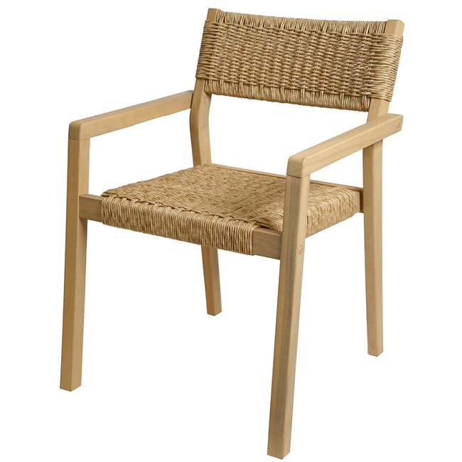 Armchair TEMEIRA, acacia, H82x61x57cm, seat height 46.5cm