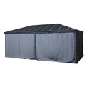 Gazebo LABELIZE XL 6x3.6m, graphite/grey color, aluminium/polycarbonate, H270x600x360cm