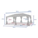 Gazebo LABELIZE XL 6x3.6m, graphite/grey color, aluminium/polycarbonate, H270x600x360cm