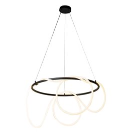 Pendant lamp Modena 26,black, H60-145cm, D80, LED 42W, 3000K, 2310lm