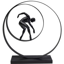 Dekoratiivkuju Artist Circle, must, H45x42x12cm