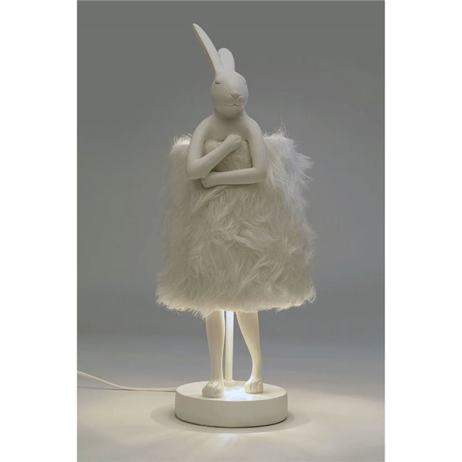 Laualamp Animal Rabbit Fur, valge, H50x20x18cm, E14, 5W(MAX)