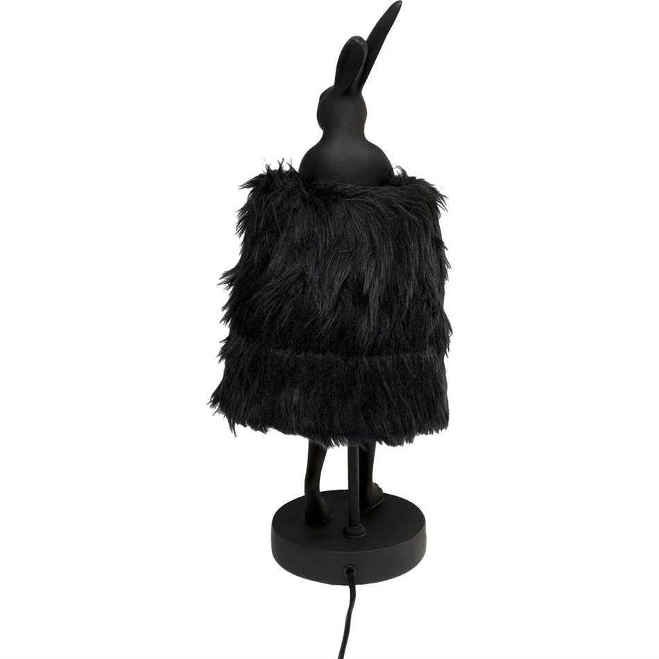 Laualamp Animal Rabbit Fur, must, H50x20x18cm, E14, 5W 