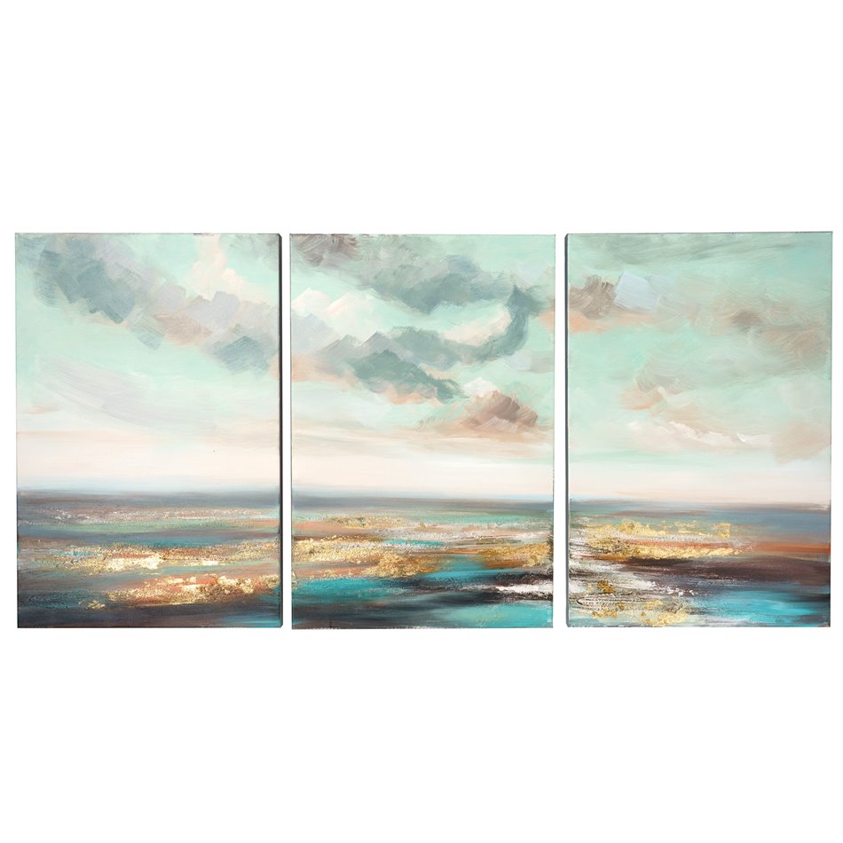 Lõuendimaal Landscape wiht blue sky, komplekt 3 tk., 144x72cm