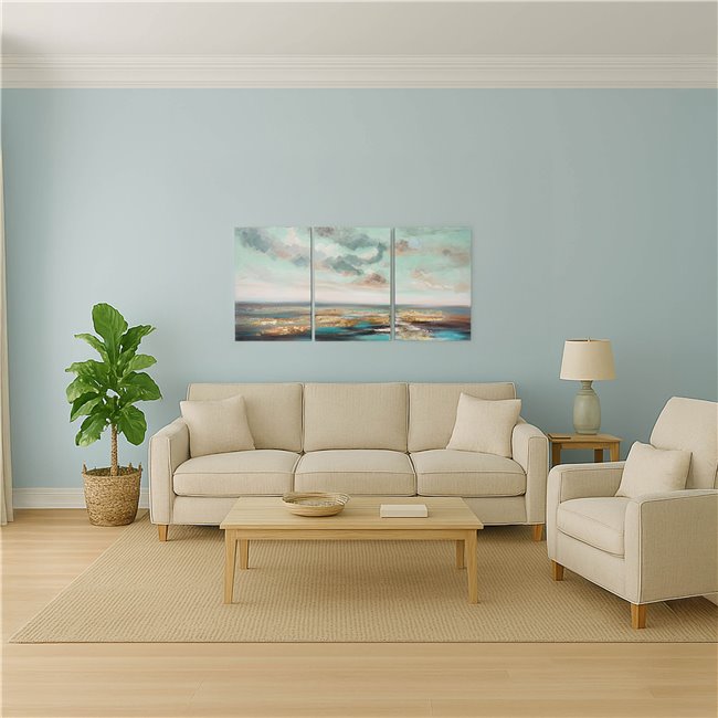 Lõuendimaal Landscape wiht blue sky, komplekt 3 tk., 144x72cm