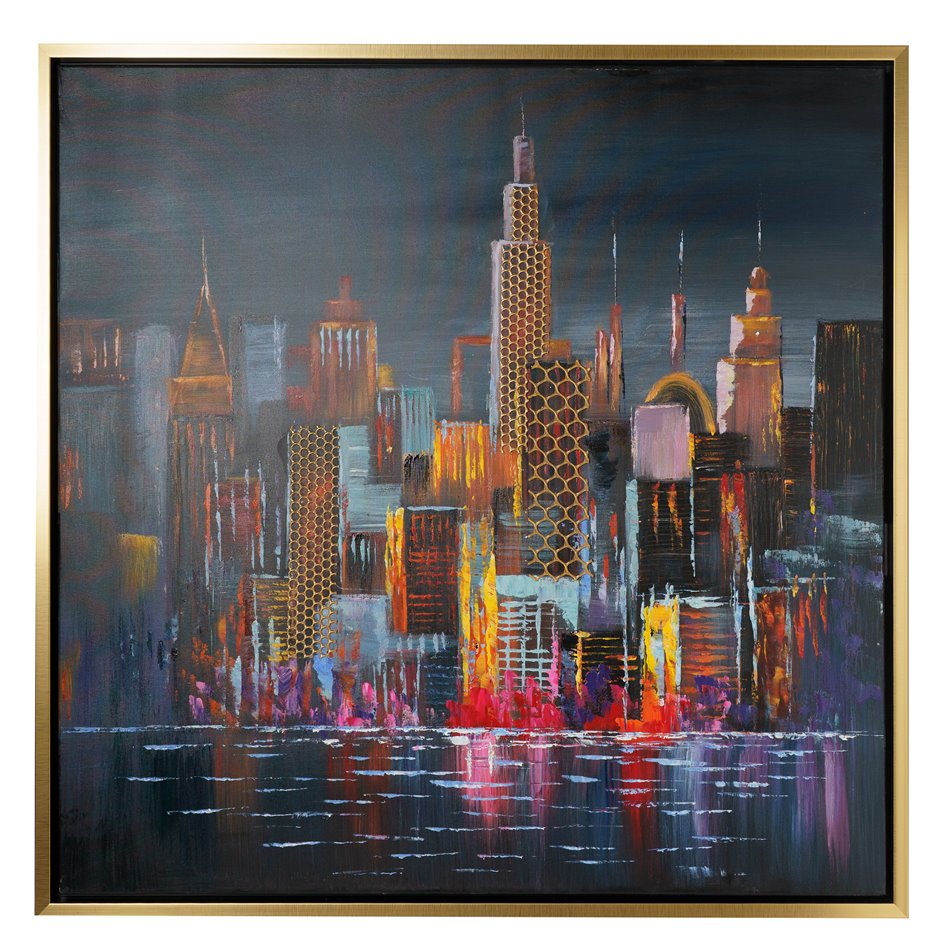 Canva New York abstract, 100x100cm