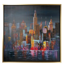 Canva New York abstract, 100x100cm